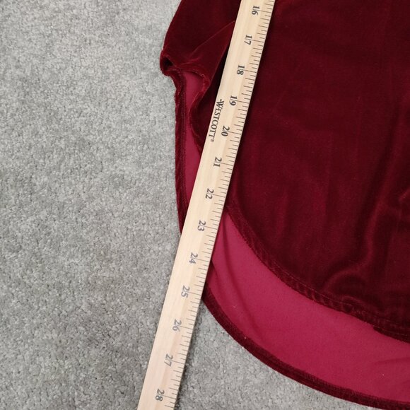 Armani Exchange AX Women's Shirt Size M Red Velvet Button Down Casual Stylish - Picture 7 of 7